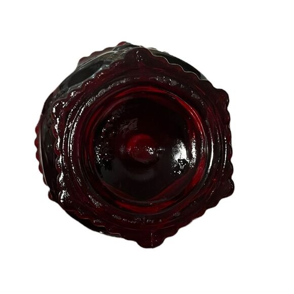 Avon 1876 Cape Cod Collection Vintage Ruby Red Glass Sugar Bowl - Picture 7 of 9